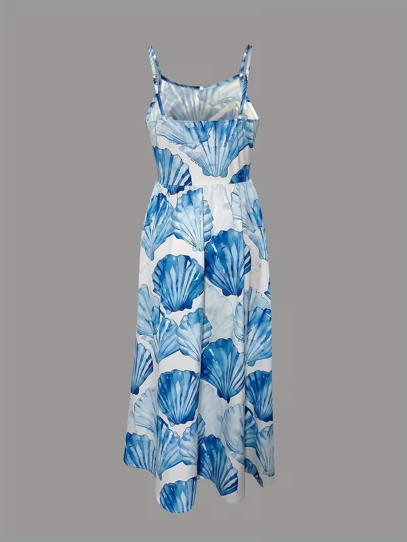 Blue Shell Long Dress